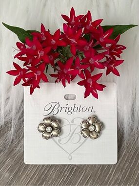 🌺 BRIGHTON Silver Flower Retro Garden Mini Post Earrings